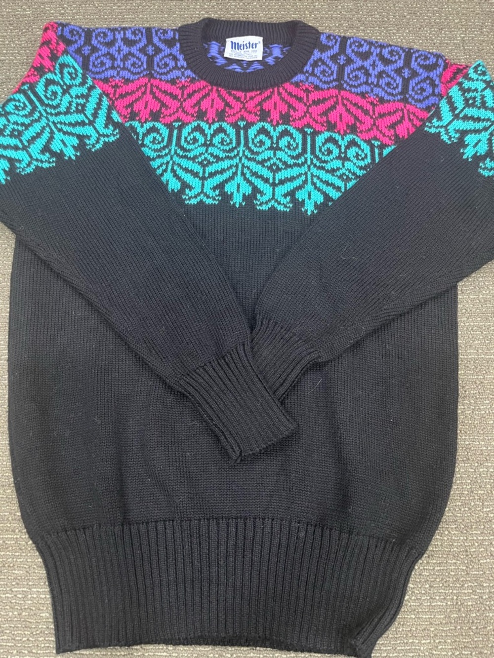 Vintage Meister Geometric Sweater Unisex Size Medium